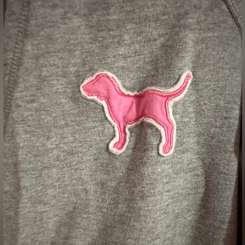 VINTAGE VICTORIAS SECRET PINK 100%COTTON GREY HOODED ROBE - Picture 4 of 16
